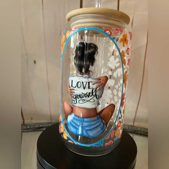 Other - HANDCRAFTED LOVE YOURSELF GLASS TUMBLER